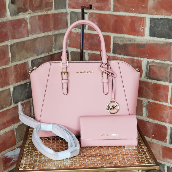 MICHAEL Michael Kors Handbags - Michael Kors Large Pale Pink Ciara + Wallet NWT